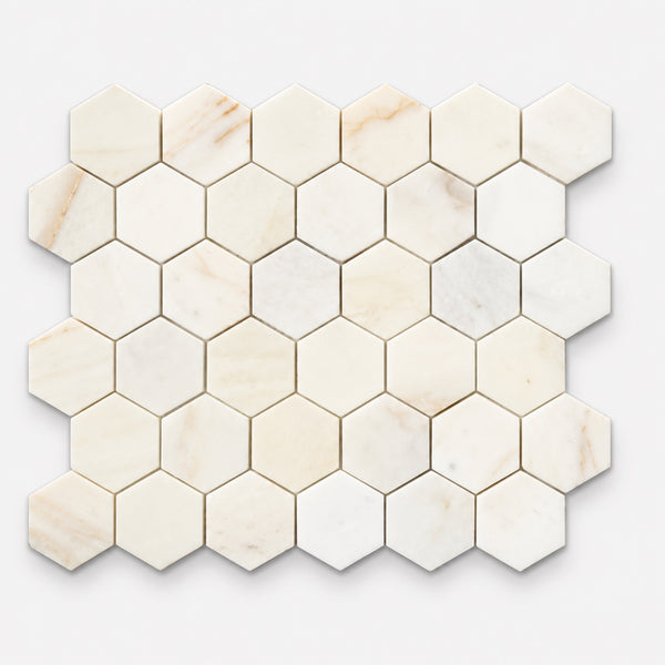 trending calacatta cremo hexagon