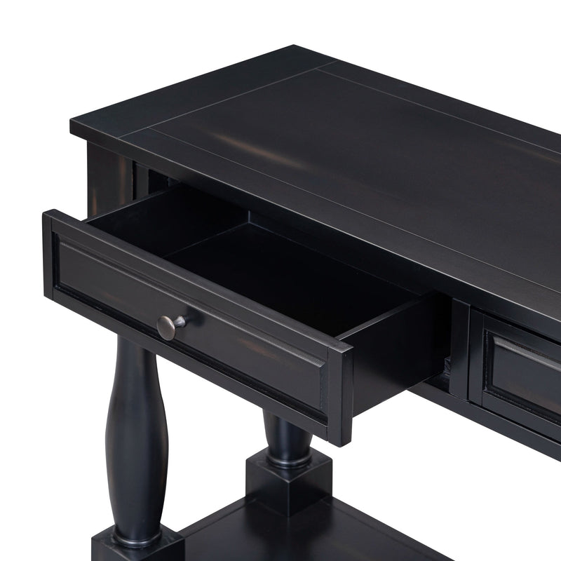 63" Console Table with Drawers and Shelf - Espresso, photo 10 of 22