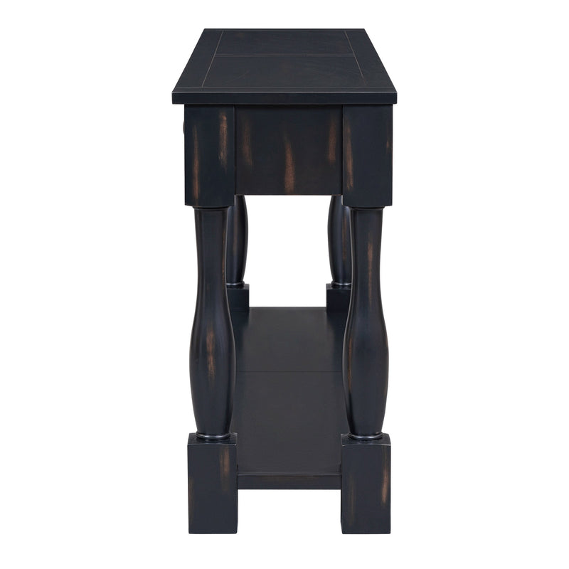 63" Console Table with Drawers and Shelf - Espresso, photo 13 of 22