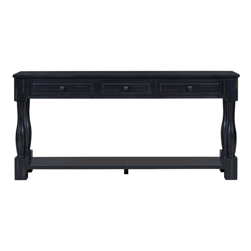 63" Console Table with Drawers and Shelf - Espresso, photo 15 of 22