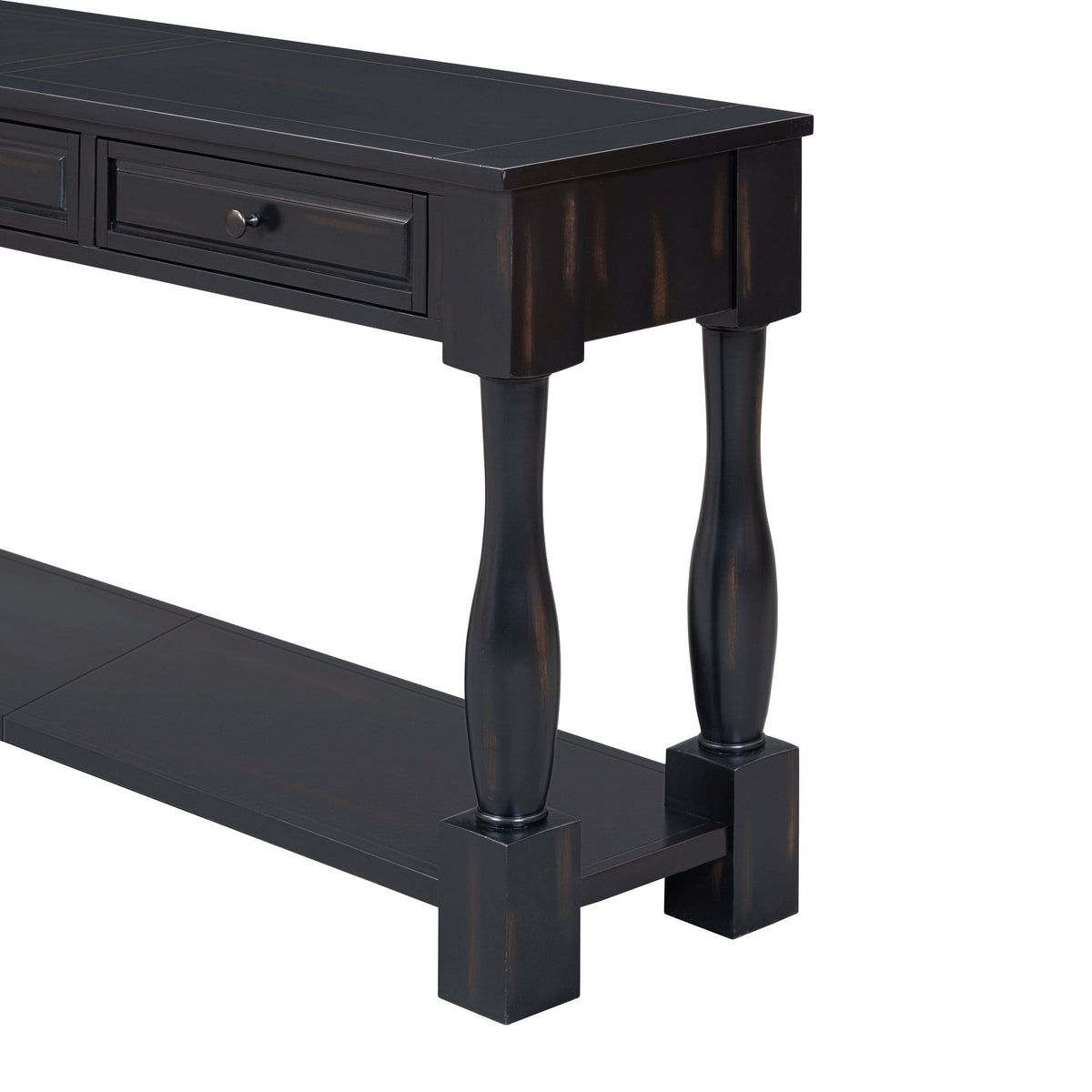 63" Console Table with Drawers and Shelf - Espresso, photo 20 of 22