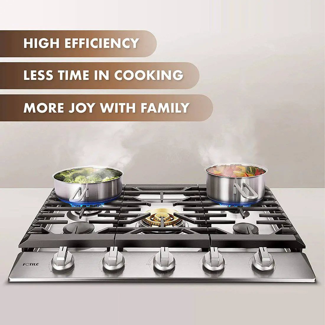 30"/36" Stainless Steel Tri-Ring Gas Cooktop Series | GLS30501 / GLS36502 by FOTILE