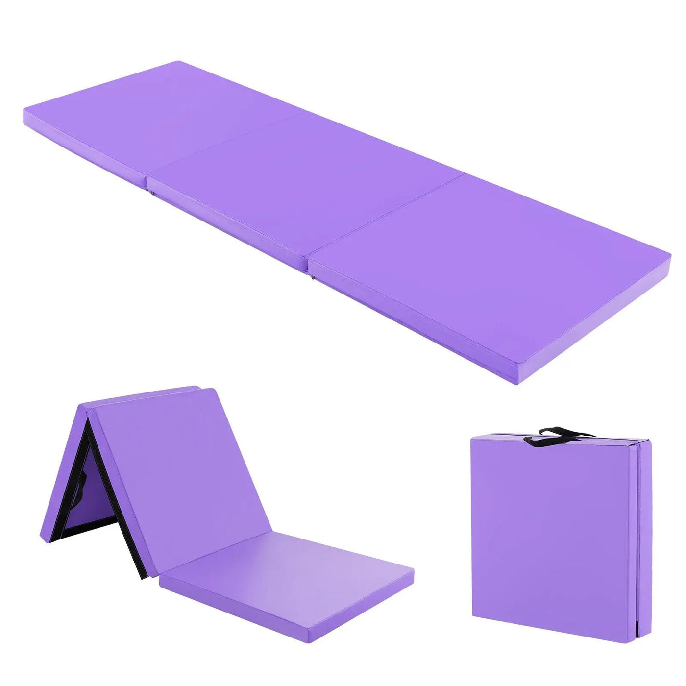 6 x 2 FT Tri-Fold Gym Mat with Handles and Removable Zippered Cover by DirectDeals