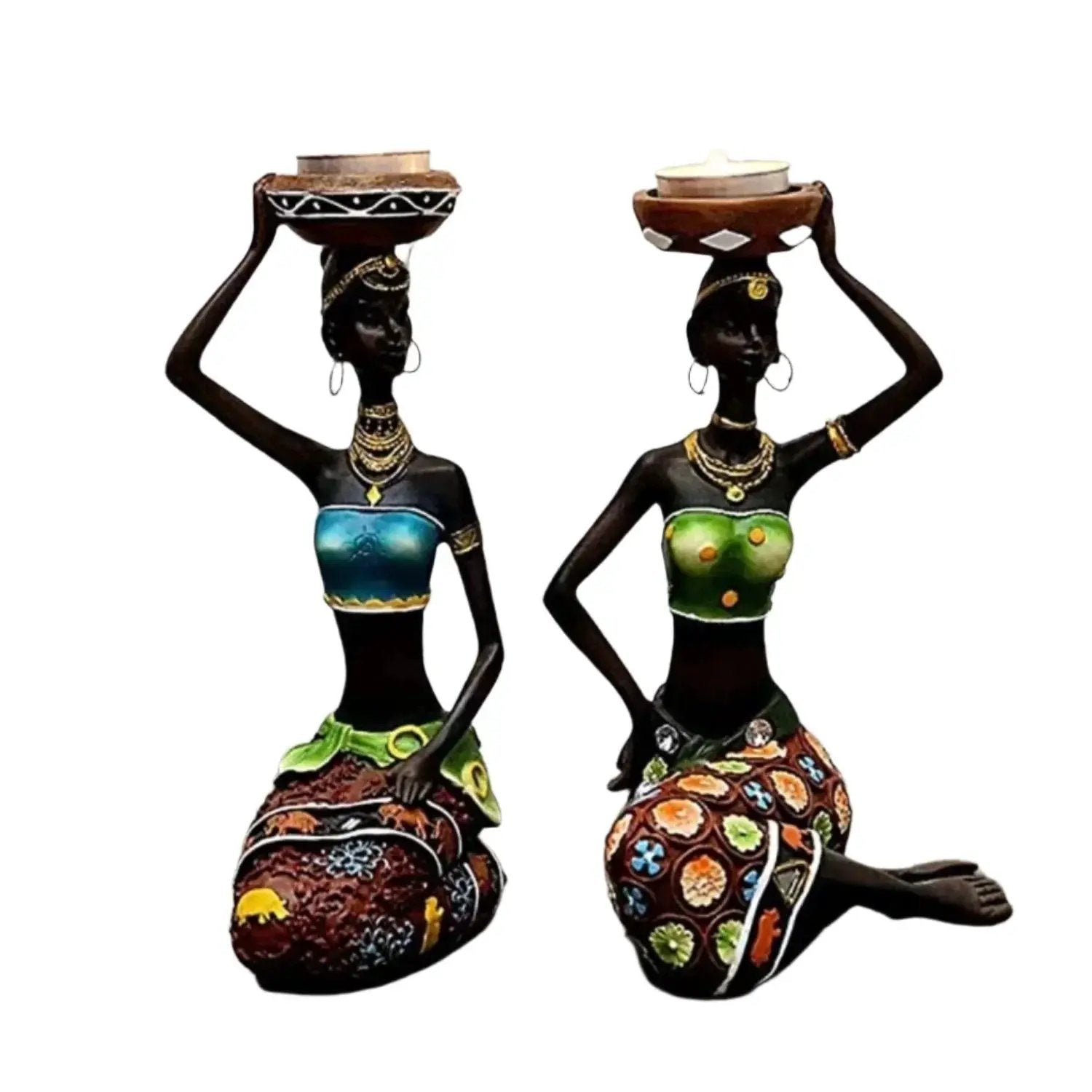 Tribal Candle Holder - Minimalist Iron Figurine Sculpture Decor by House Of Avana