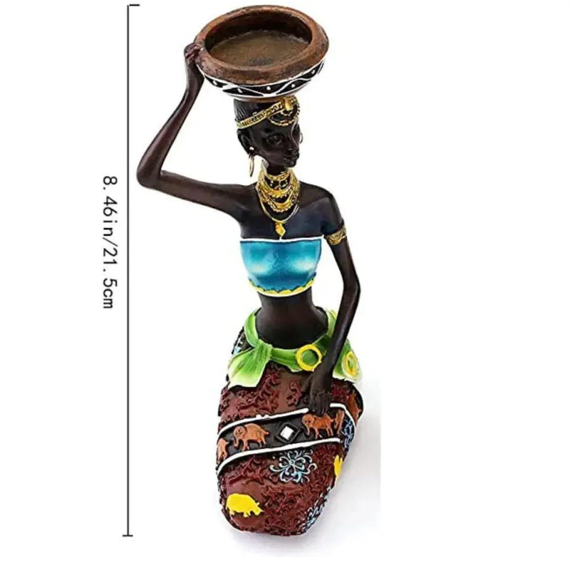 Tribal Candle Holder - Minimalist Iron Figurine Sculpture Decor by House Of Avana