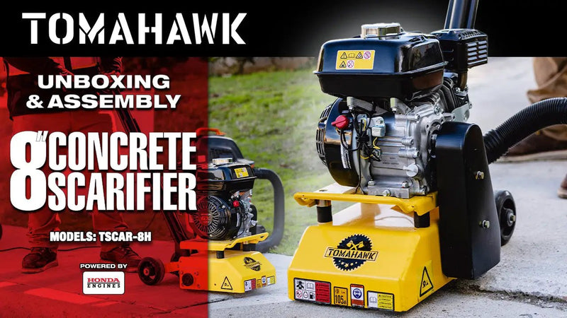 8” Gas Concrete Scarifier Planer Grinder with 5.5 HP Honda Engine Blade Bundle by Tomahawk Power