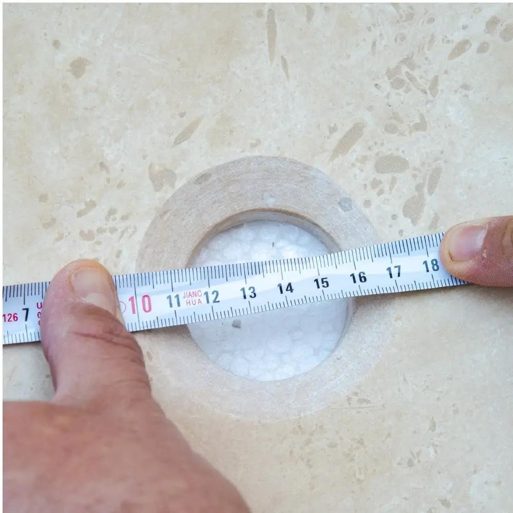 Travertine Natural Stone Oval Vessel Sink 16x21x6 Handcrafted Light Beige Artisan by GobekDesign