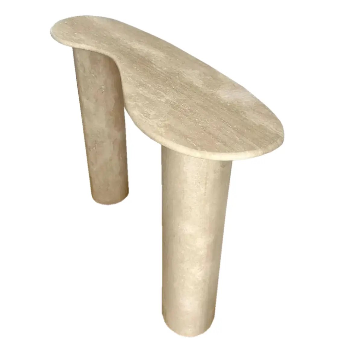 Beige Travertine Designer Console Table 48x15x36 Filled Honed by GobekDesign