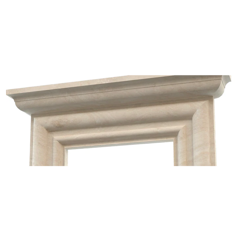 Troia Light Travertine Modern Hand-carved Fireplace Surround by GobekDesign