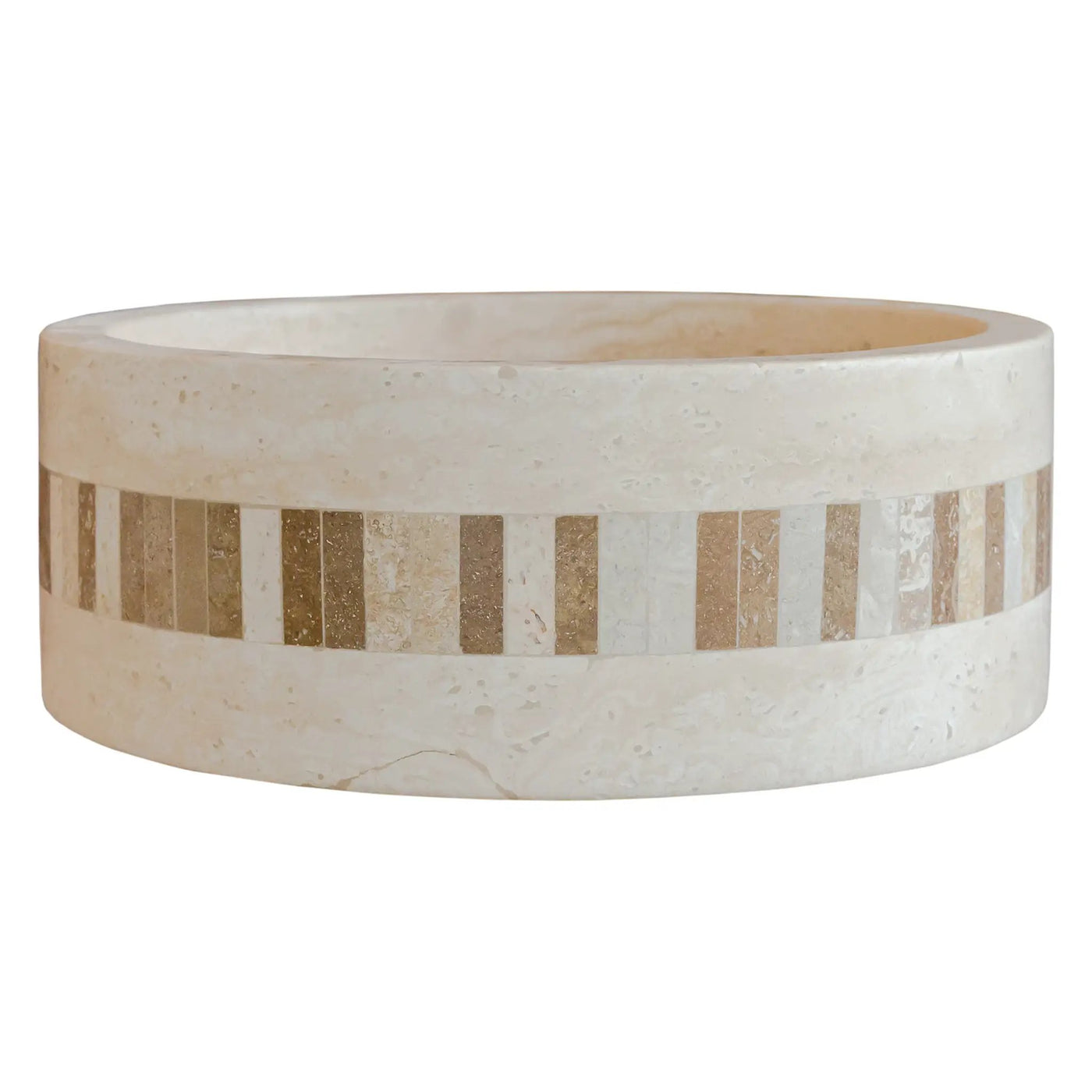 Light Travertine Natural Stone Cylinder Sink Honed Matte 16x6 by GobekDesign