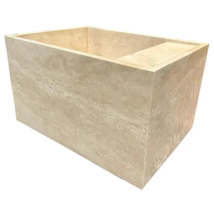 Light Travertine Natural Stone Wall-Mount Bathroom Sink 17x24 by GobekDesign
