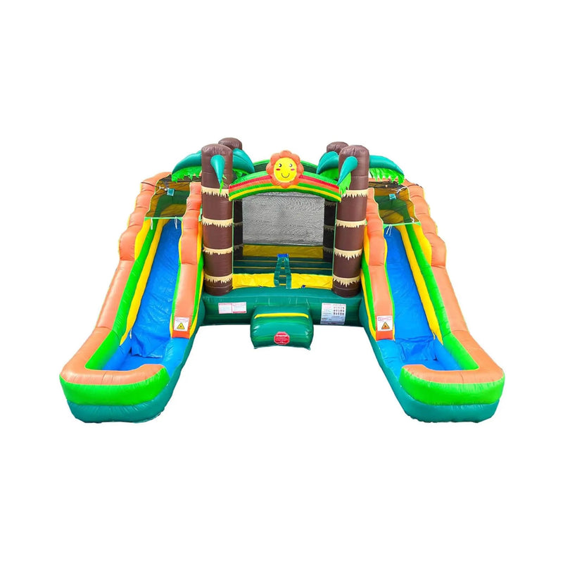 16FT Tropical Bounce House Combo With Double Water Slides (SAK92508) by SAKSBY WHOLESALE
