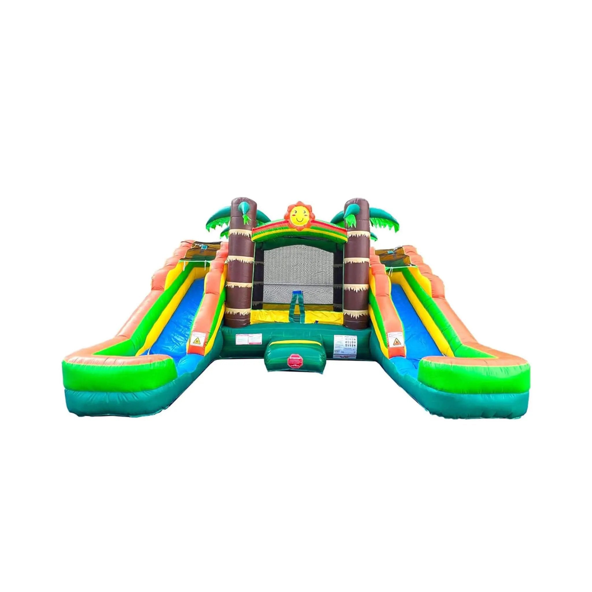16FT Tropical Bounce House Combo With Double Water Slides (SAK92508) by SAKSBY WHOLESALE