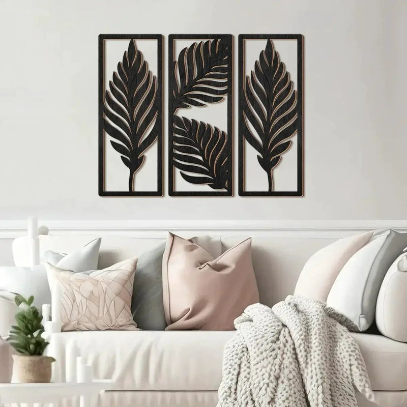 Tropical Wooden Black Wall Decor by House Of Avana