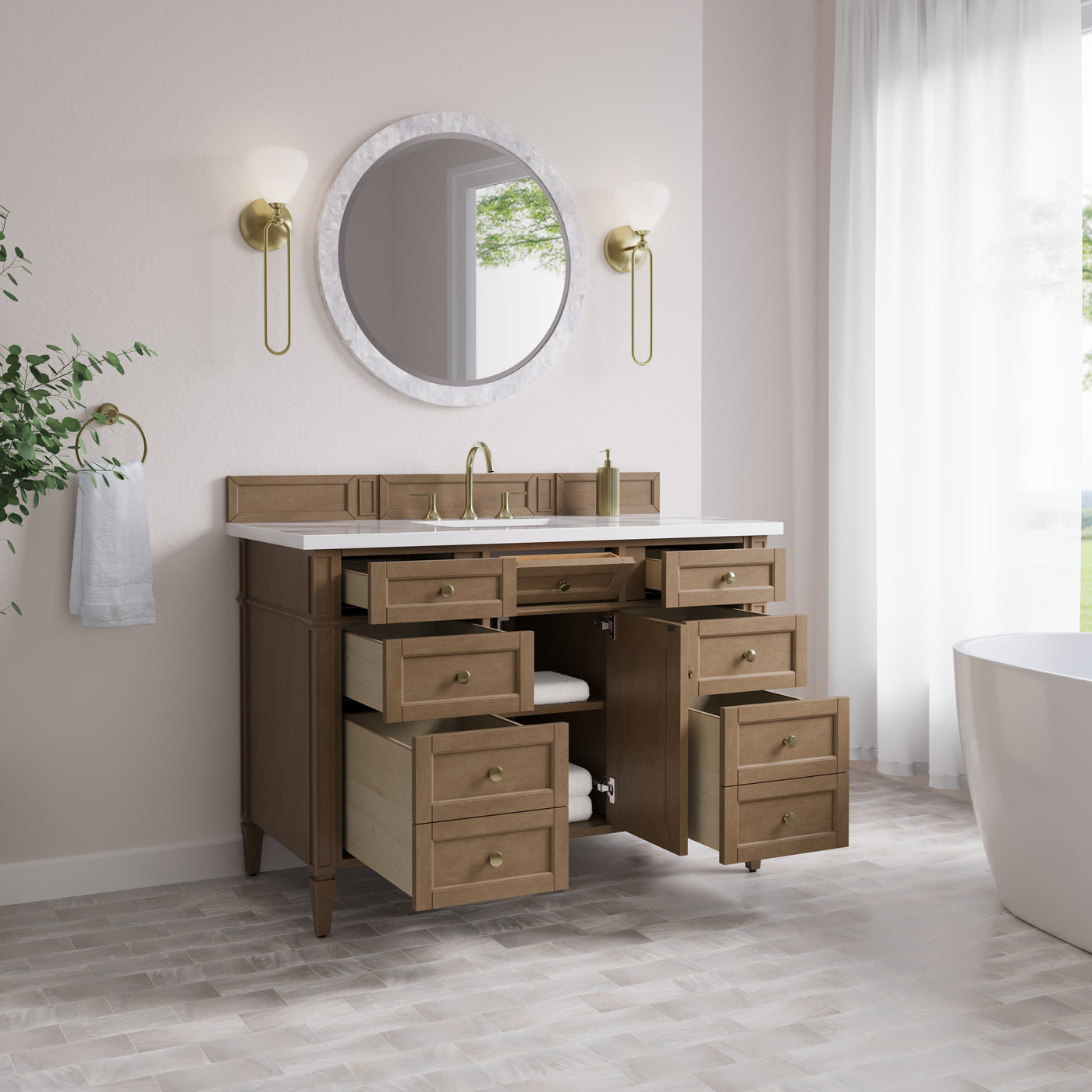 James Martin Brittany 48" Single Bathroom Vanity, Pecan, view 36