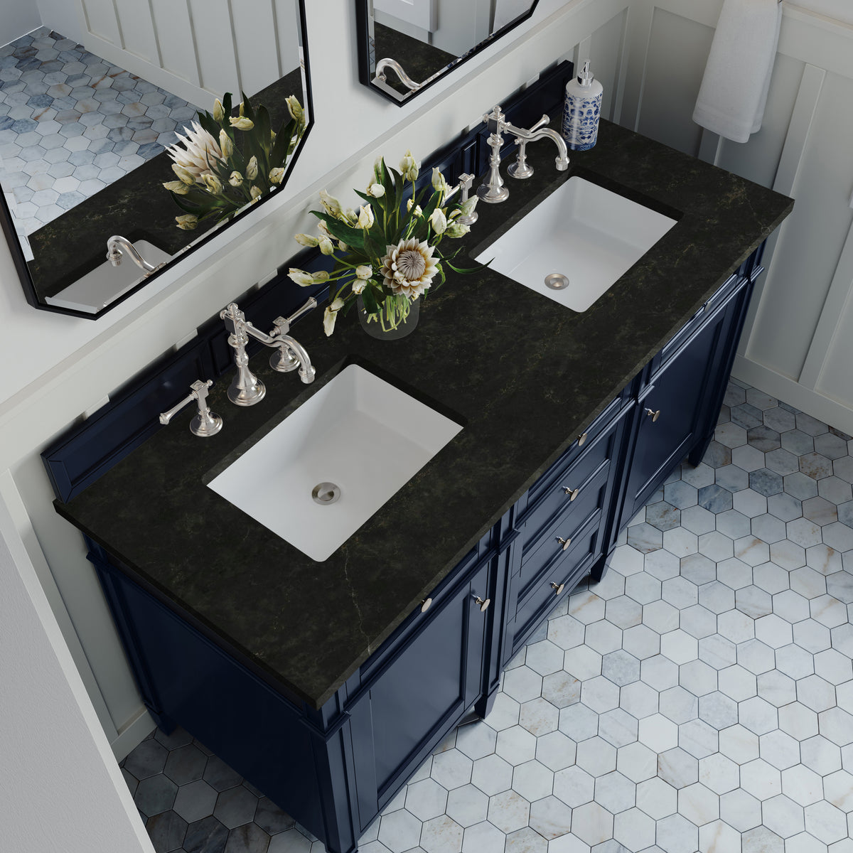 James Martin Brittany 60" Double Bathroom Vanity, Victory Blue, view 31