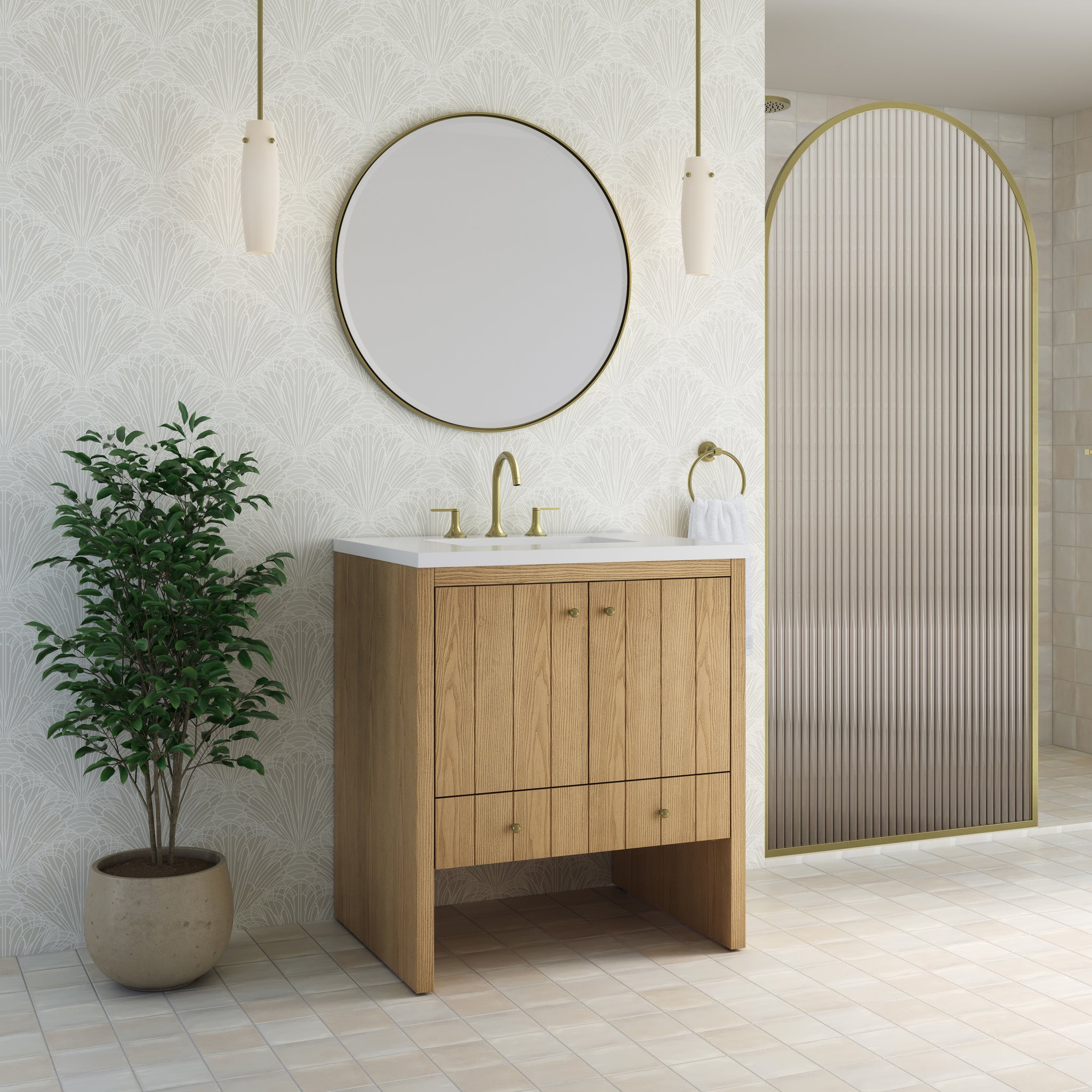 James Martin Hudson 30" Single Bathroom Vanity, Light Natural Oak, view 33