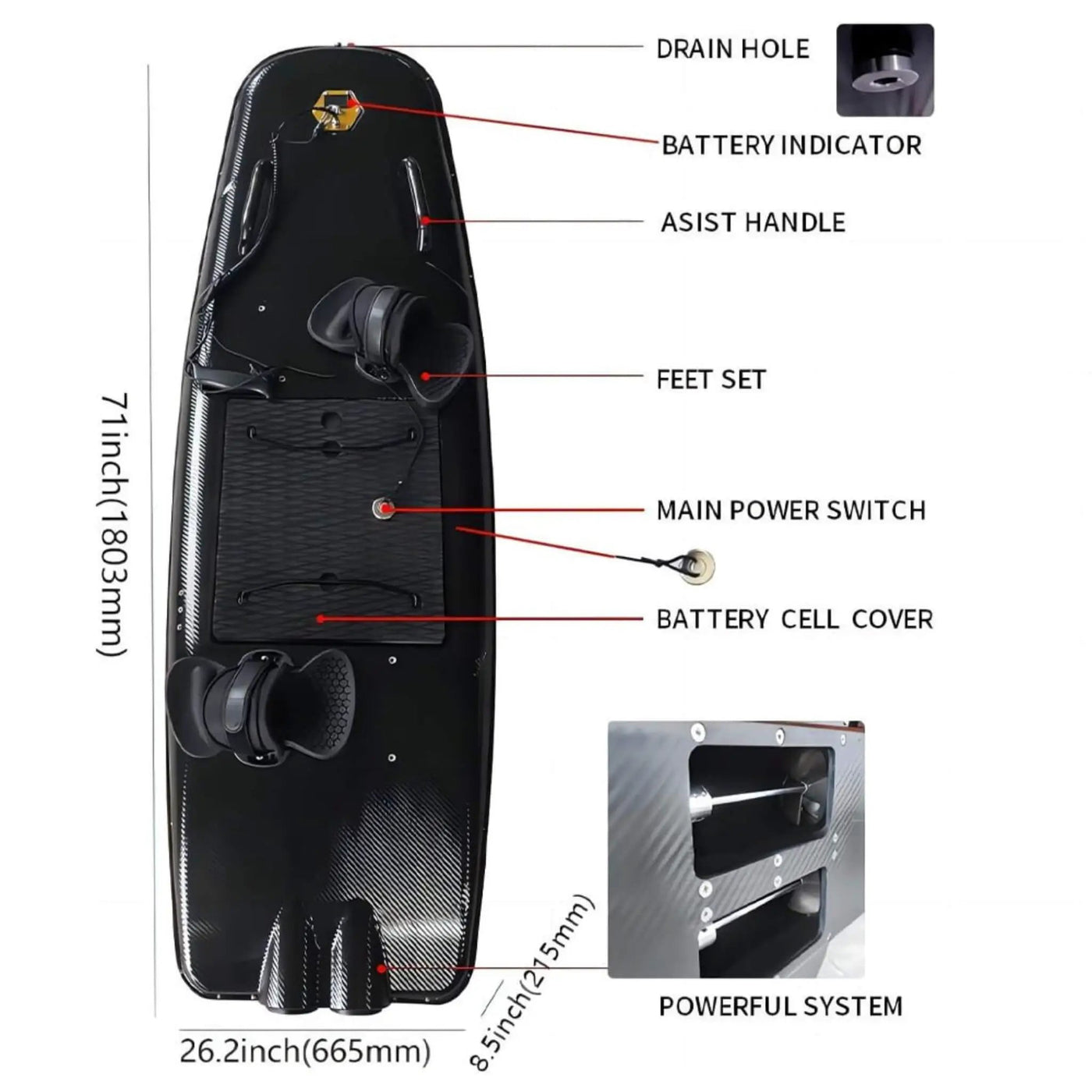 TTR High-Speed Electric Motorized ABS Water Jet Surfboard (SAK21463) by SAKSBY WHOLESALE