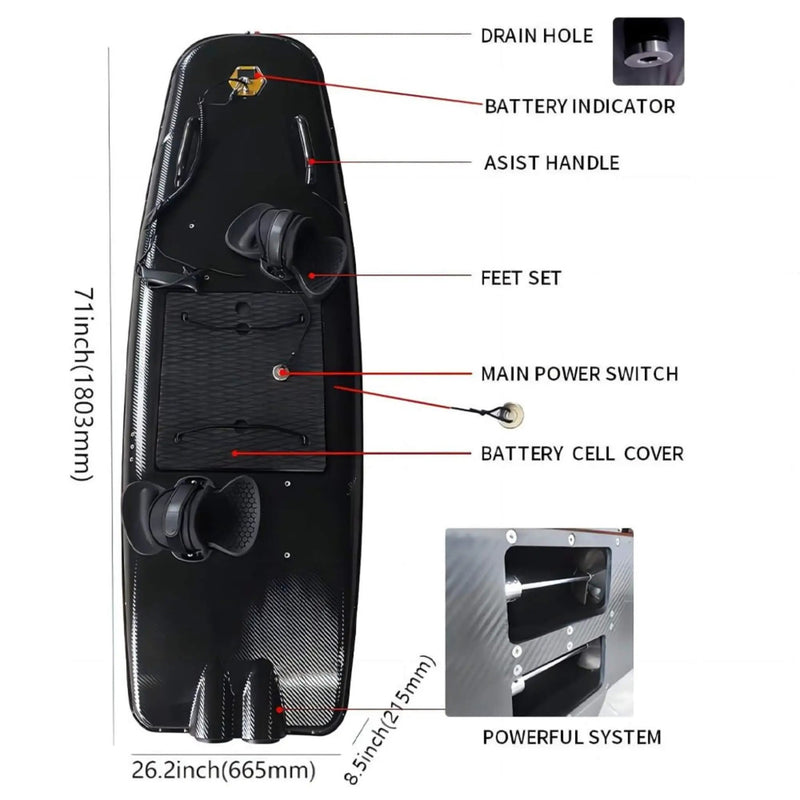 TTR High-Speed Electric Motorized ABS Water Jet Surfboard (SAK21463) by SAKSBY WHOLESALE