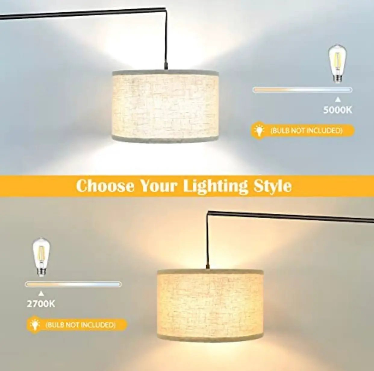 TubUSA- Arc Floor Lamp Hang - Large - with LED Bulb by Outdoor Solar Outlet