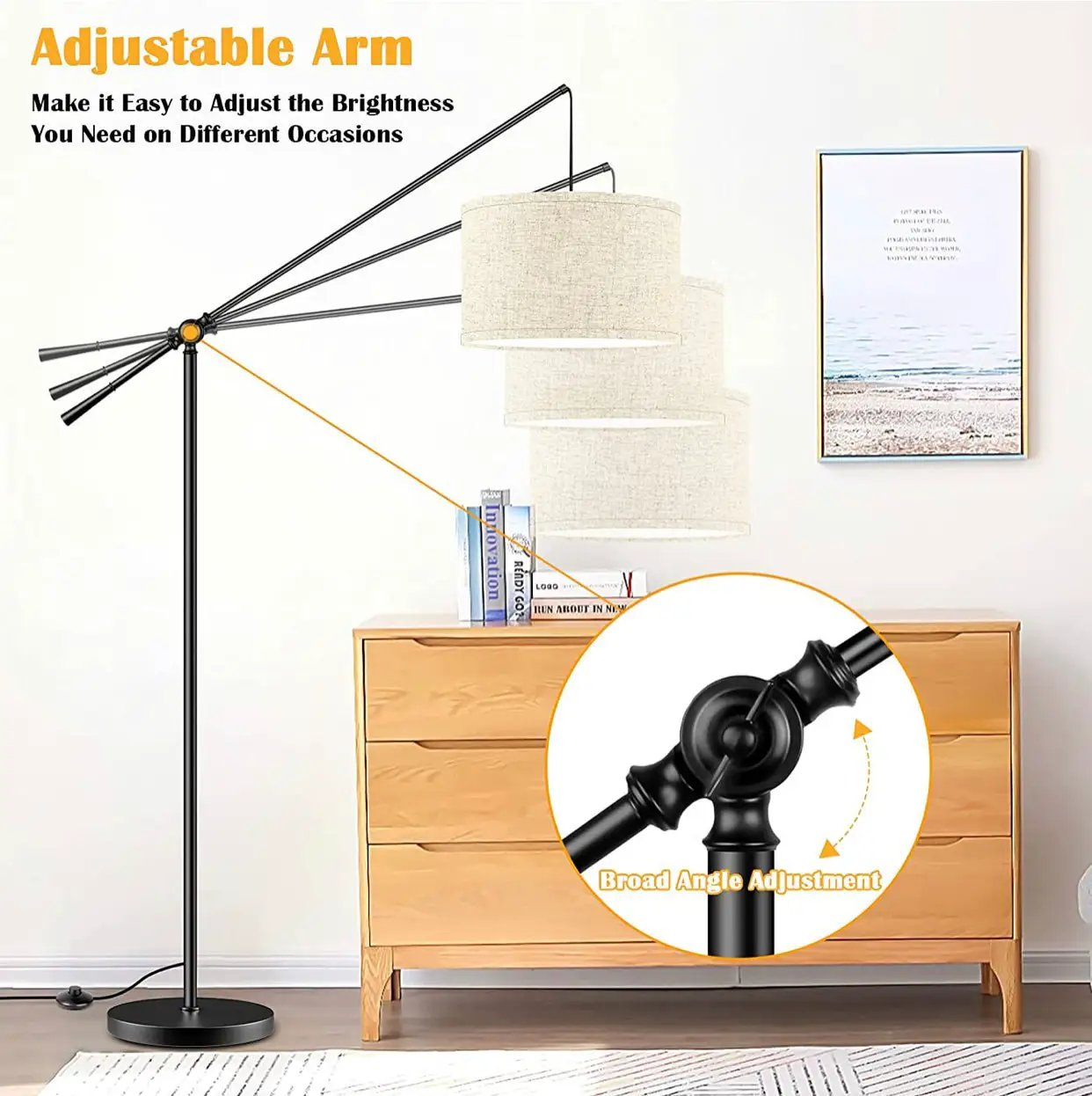 TubUSA- Arc Floor Lamp Hang - Large - with LED Bulb by Outdoor Solar Outlet