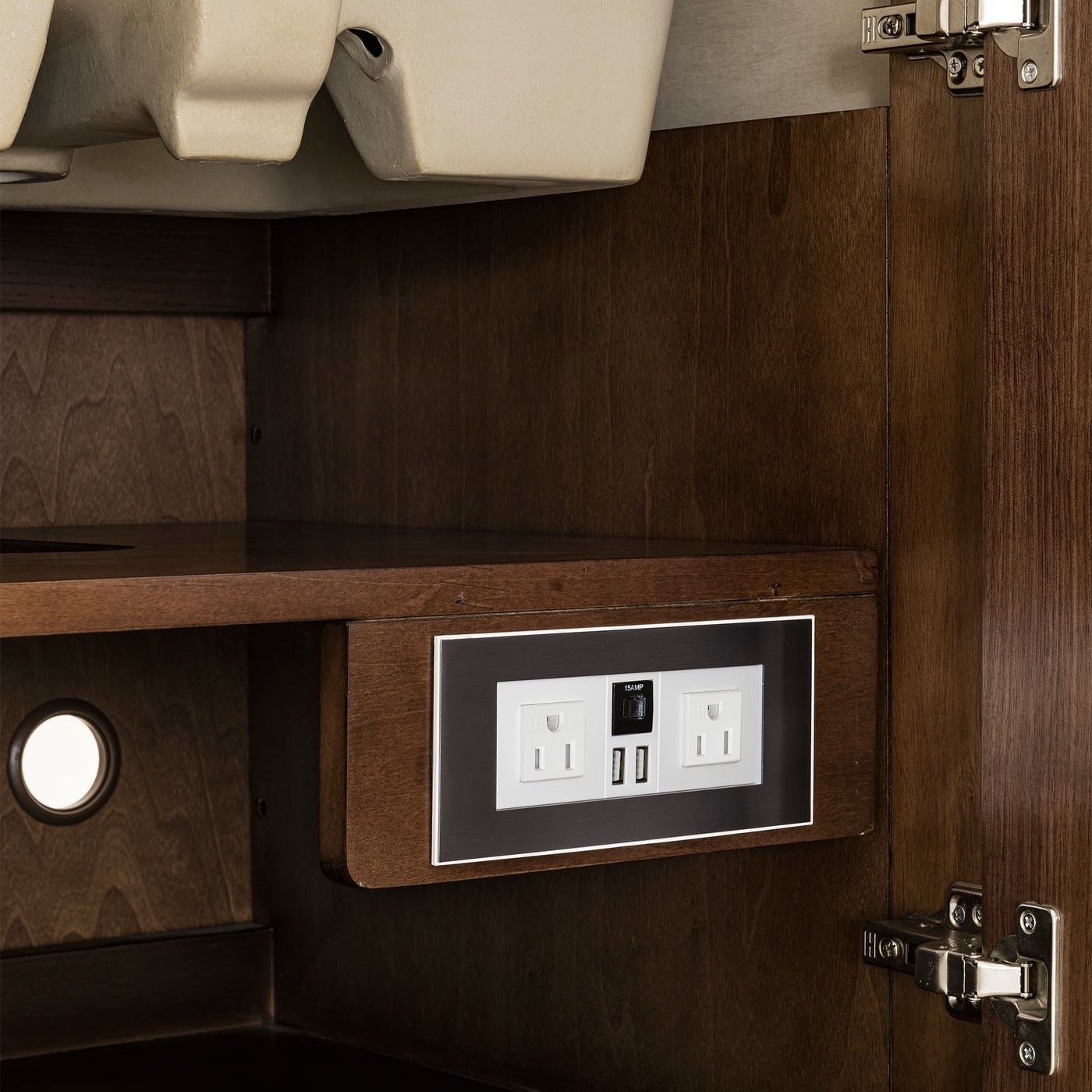James Martin Amberly 30" Dual Mount Single Bathroom Vanity, Mid-Century Walnut by James Martin