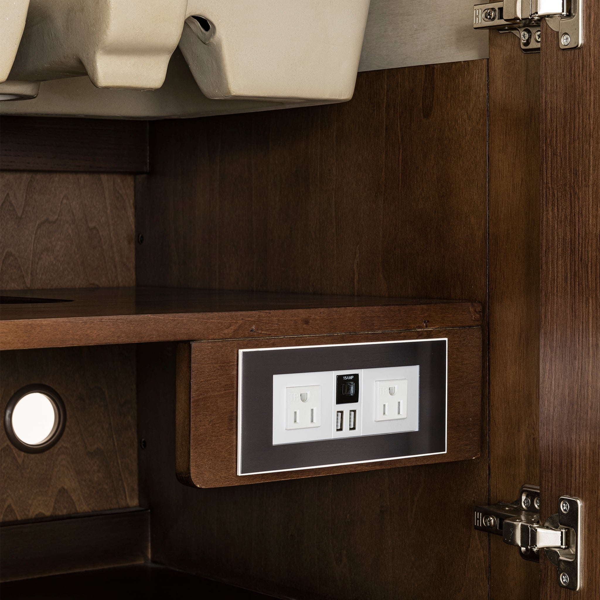 James Martin Amberly 30" Dual Mount Single Bathroom Vanity, Mid-Century Walnut by James Martin