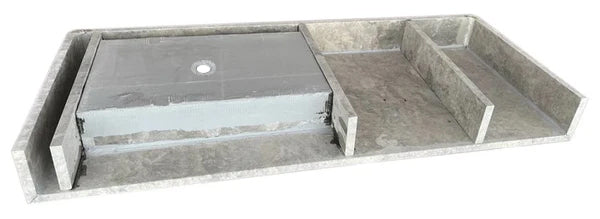 Tundra Gray Marble Rectangular Wall-mount Vanity Top Sink (W)20" (L)48" (H)5" by GobekDesign