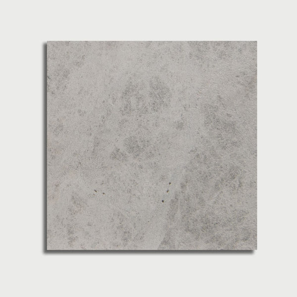 Tundra Grey Leather Marble Pavers 24x24