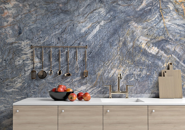 Tungsten Polished Quartzite Slab Random room scene 2