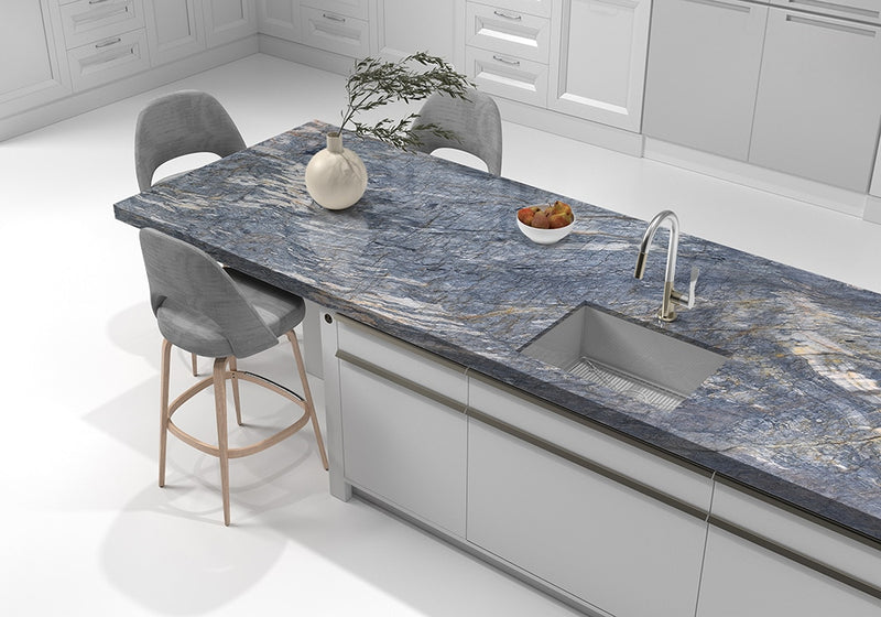 Tungsten Polished Quartzite Slab Random room scene 4
