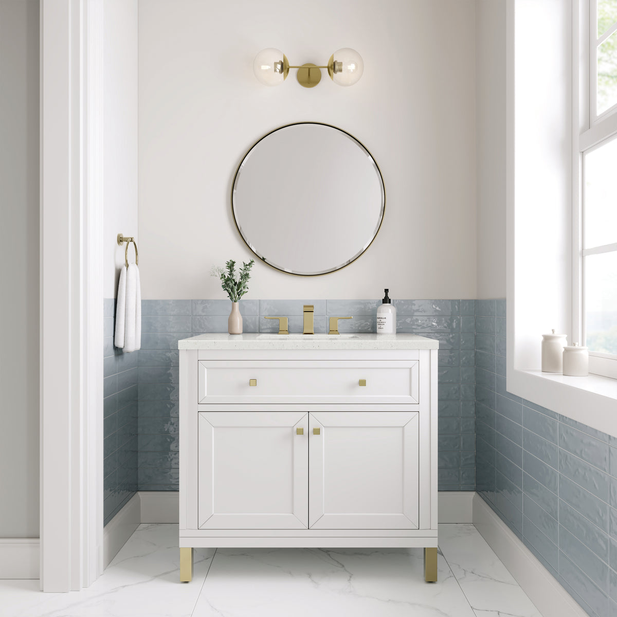 James Martin Chicago 36" Single Bathroom Vanity, Glossy White, view 30