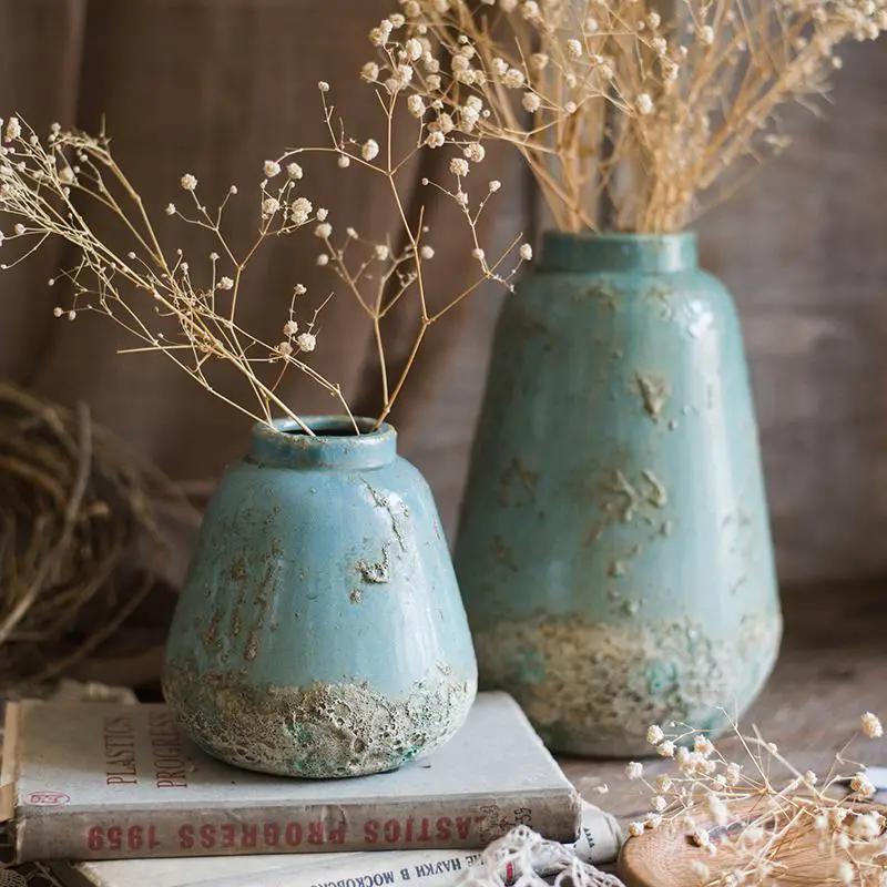 Turquoise Ceramic Vase by RusticReach
