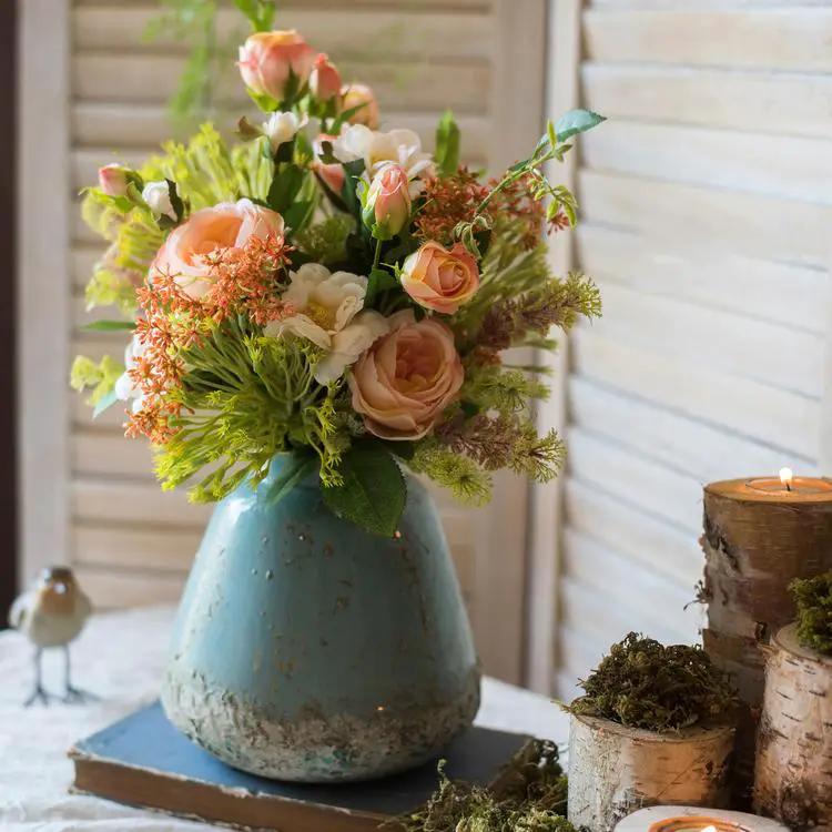 Turquoise Ceramic Vase by RusticReach