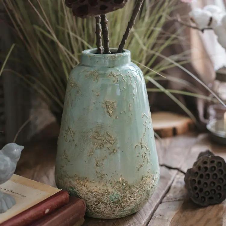 Turquoise Ceramic Vase by RusticReach