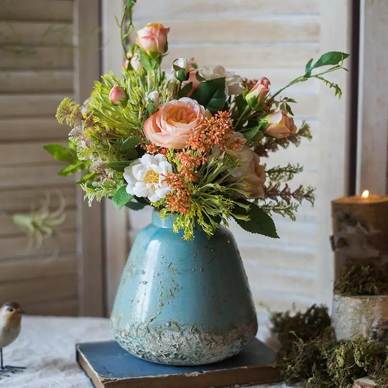 Turquoise Ceramic Vase by RusticReach