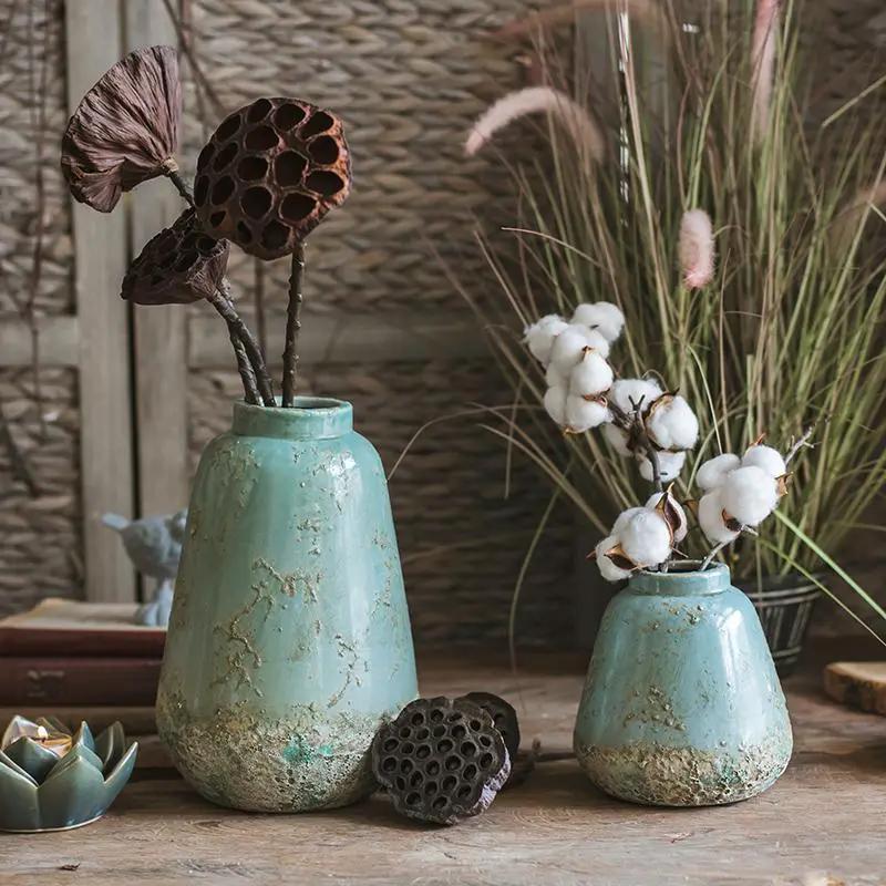 Turquoise Ceramic Vase by RusticReach