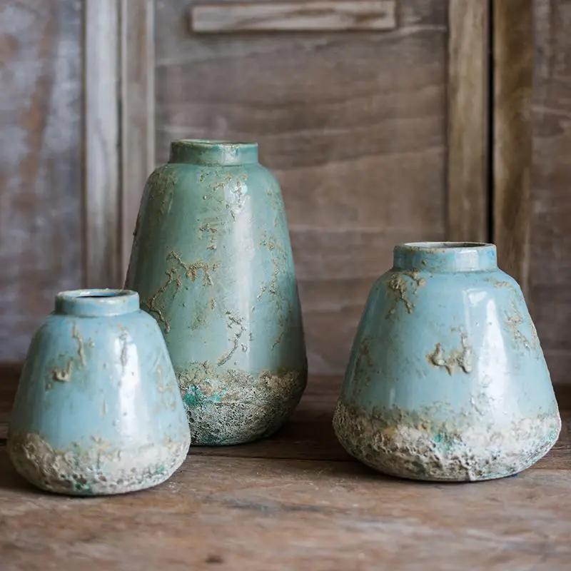 Turquoise Ceramic Vase by RusticReach