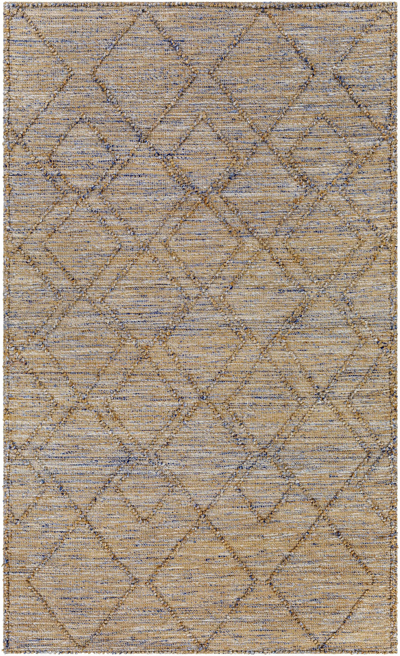 Buse Hand Woven Beige & Blue Area Rug - Clearance by Boutique Rugs
