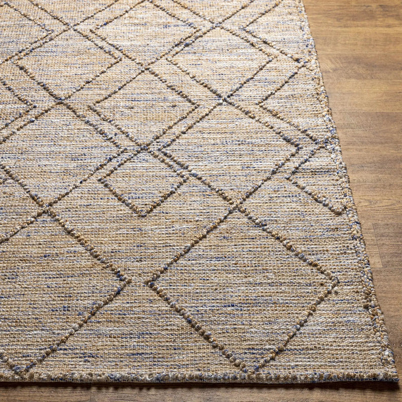 Buse Hand Woven Beige & Blue Area Rug - Clearance by Boutique Rugs