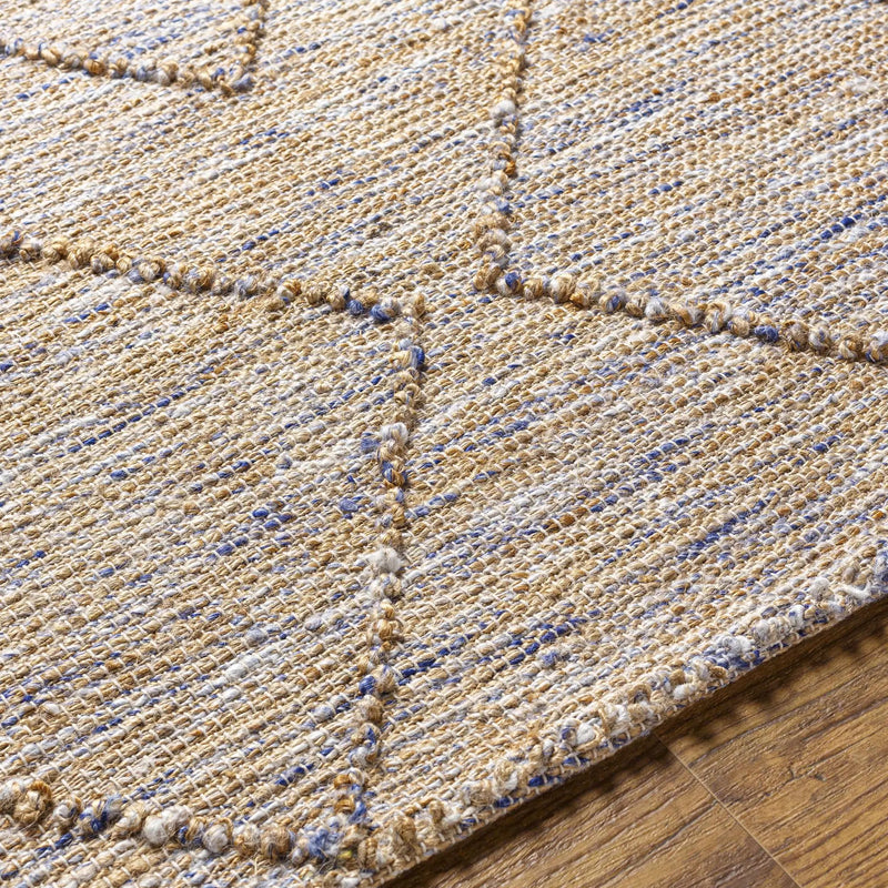 Buse Hand Woven Beige & Blue Area Rug - Clearance by Boutique Rugs