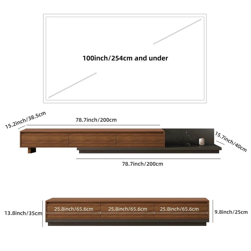 TV Cabinet - Adjustable Walnut Large by House Of Avana