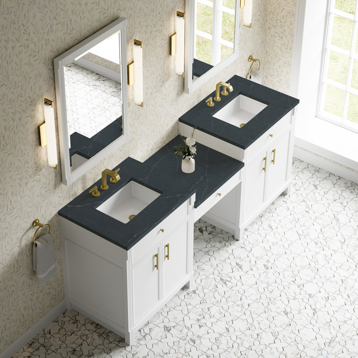 James Martin Bellshire 84" Double Bathroom Vanity, Bright White, view 28