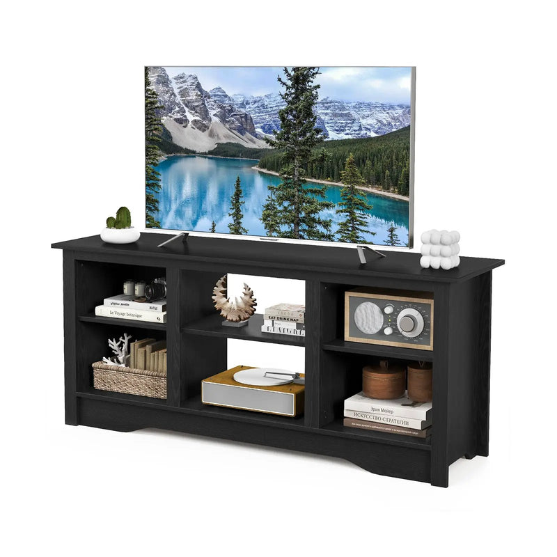 TV Stand for up to 65 Inch Flat Screen TVs with Adjustable Shelves for 18 Inch Electric Fireplace (Not Included) by DirectDeals