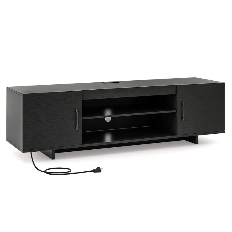 TV Stand with Power Outlet and 2 Cable Holes for 65 Inch TVs by DirectDeals