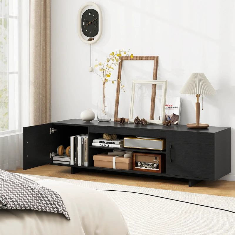 TV Stand with Power Outlet and 2 Cable Holes for 65 Inch TVs by DirectDeals