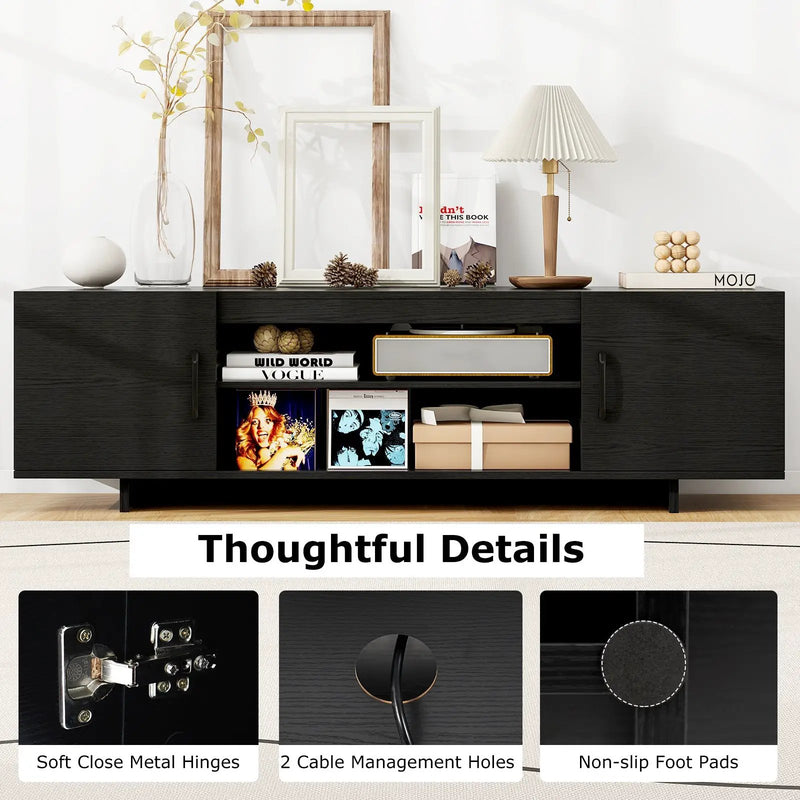 TV Stand with Power Outlet and 2 Cable Holes for 65 Inch TVs by DirectDeals