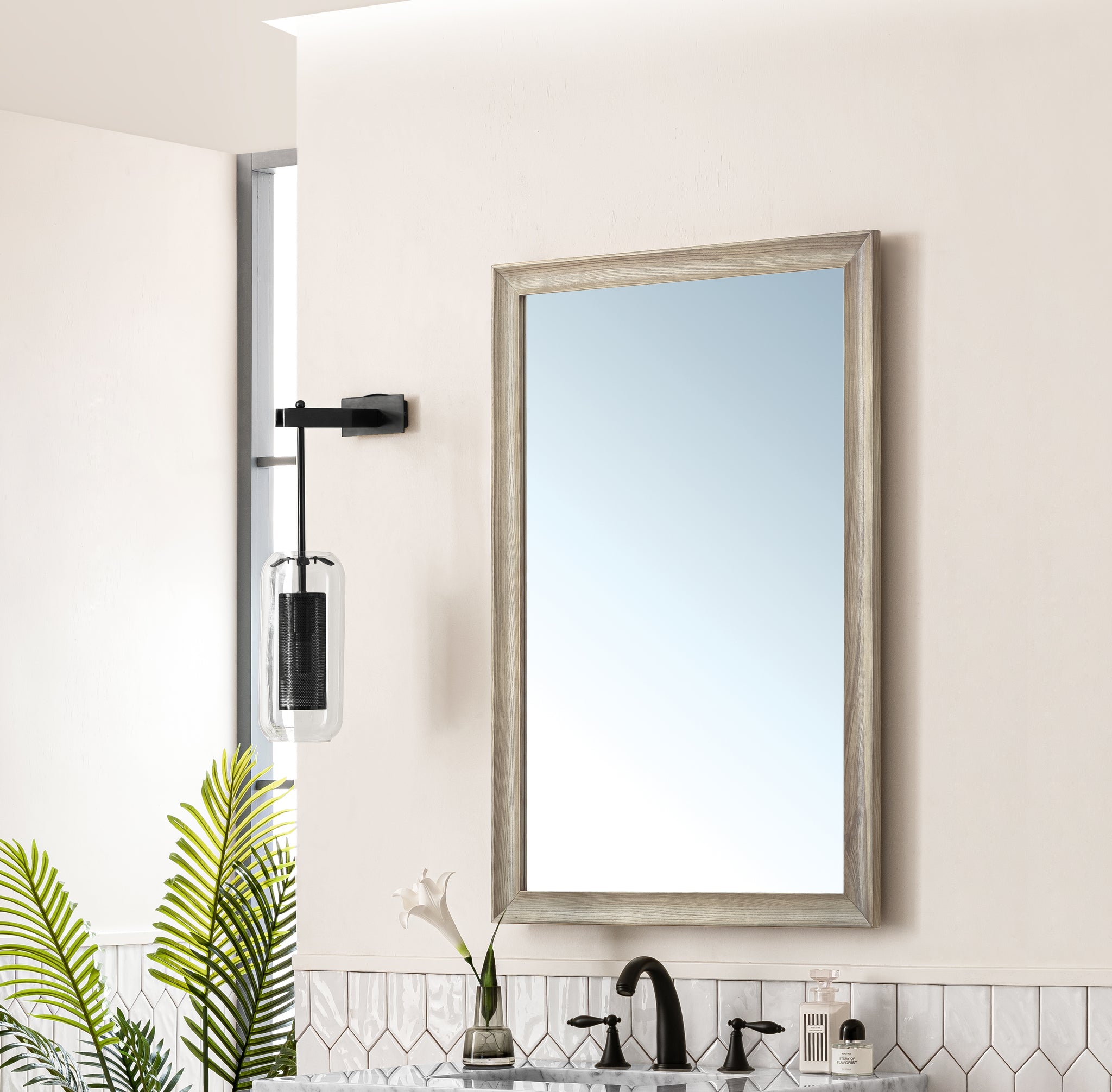 James Martin Glenbrooke 26" Mirror, Whitewashed Oak by James Martin