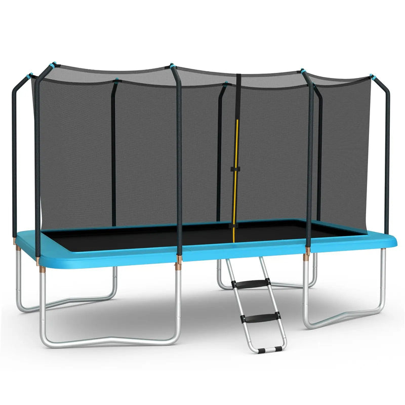 8 x 14 Feet Rectangular Recreational Trampoline with Safety Enclosure Net and Ladder by DirectDeals