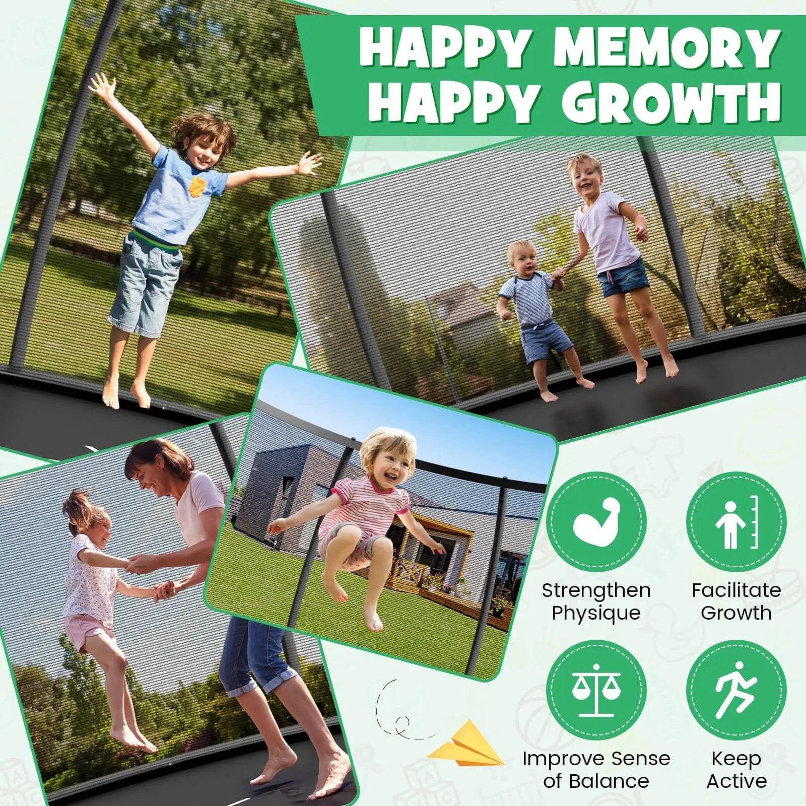 12FT ASTM Approved Recreational Trampoline with Ladder by DirectDeals